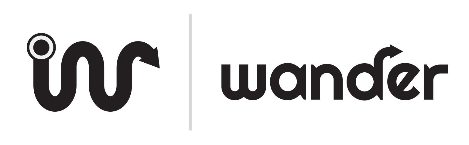 logo and wordmark for wander